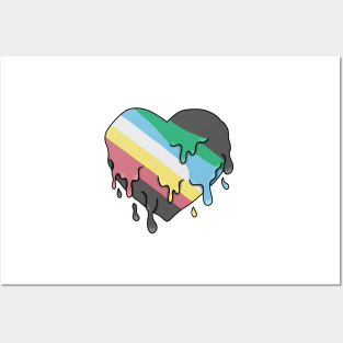 Disability pride flag melting heart Posters and Art